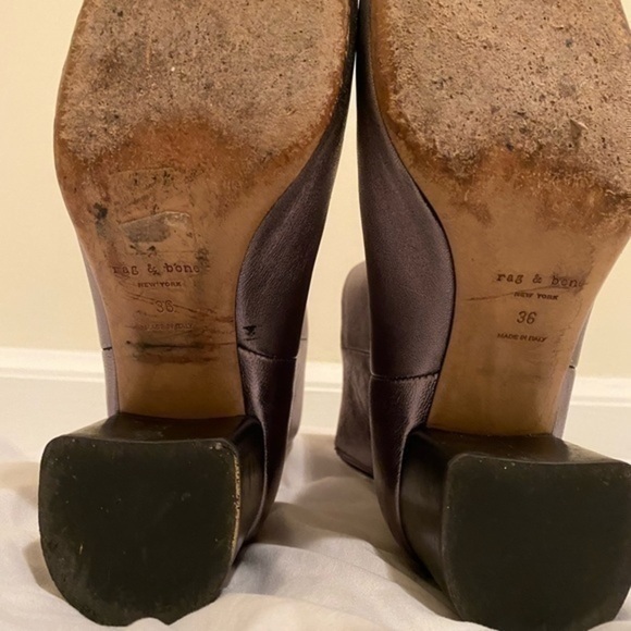 rag and bone Leather Silver Booties (Made in Italy) - Picture 9 of 13